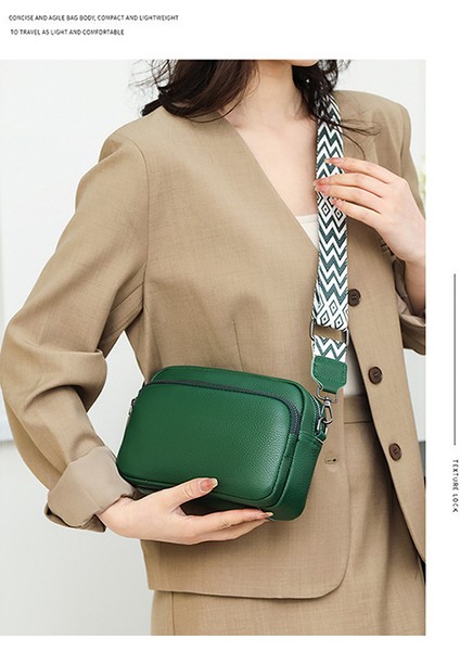Kadınlar Için Ilk Katman Inek Derisi Çanta 2023 Yeni Moda Basit Çakıllı Omuz Çantası Doku Hakiki Deri Crossbody Küçük Kare Çanta (Yurt Dışından)