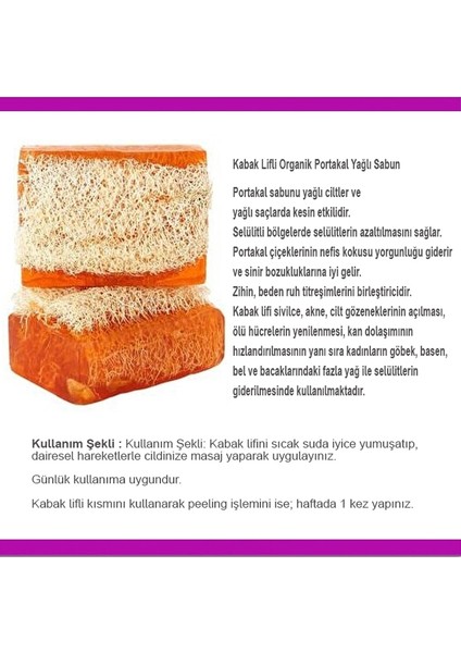 Kabak Lifli Organik Portakal Yağlı Sabun
