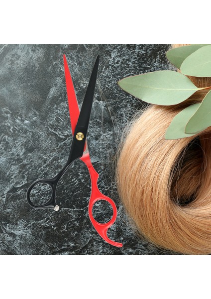 Profesyonel Berber Kuaför Makası Düz Uçlu 6.5 inç Saç Kesim Makası Red Black Hair Style XLQ509A fiyatları