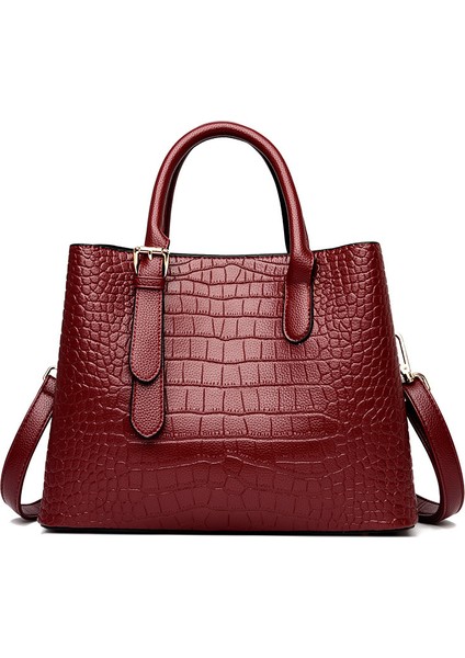 Bayan Çanta 2023 Yeni Avrupa ve Amerikan Moda Üst Düzey Timsah Desen Çanta Çok Katmanlı Büyük Kapasiteli Kadın Çantası (Yurt Dışından)