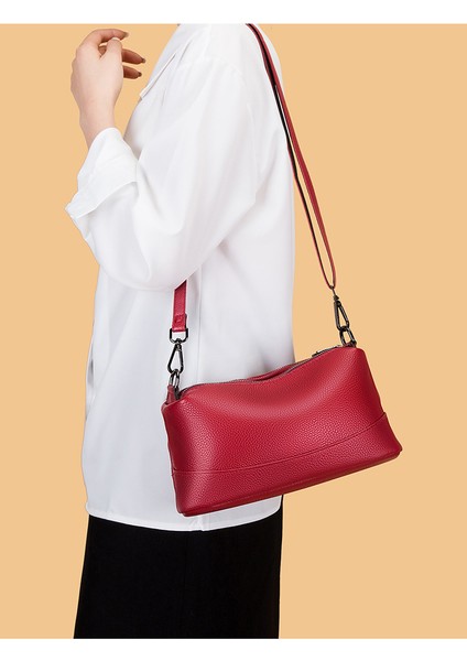 Birinci Katman Dana 2023 Kadın Çantası Bayan Tek Omuz Crossbody Çantası Deri Çantası (Yurt Dışından) modelleri