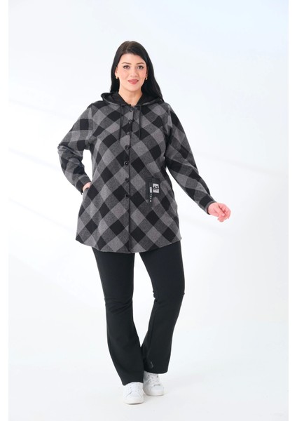 Ekose Kapüşonlu Dokuma Büyük Beden Oduncu Gömlek Hırka Gizli Cep fiyatları