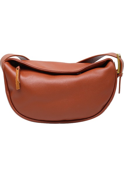 Hakiki Deri Çanta Yeni Moda Geniş Eyer Çantası Göğüs Çantası Inek Derisi Kadın Çantası Yumuşak Deri Omuz Crossbody Çanta (Yurt Dışından)