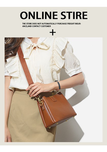 Kadınlar Için Hakiki Deri Kova Çanta 2023 Yeni Moda Çanta Moda Ilk Katman Inek Derisi Omuz Crossbody Çanta Üst Düzey Çanta (Yurt Dışından) modelleri