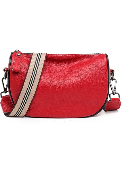 Hakiki Deri Çanta Kadın Çantası 2023 Yeni Stil Basit Moda Vintage Geniş Omuz Askısı Tek Omuz Çapraz Omuz Çantası Bags Yumuşak Deri Kare Çanta (Yurt Dışından)
