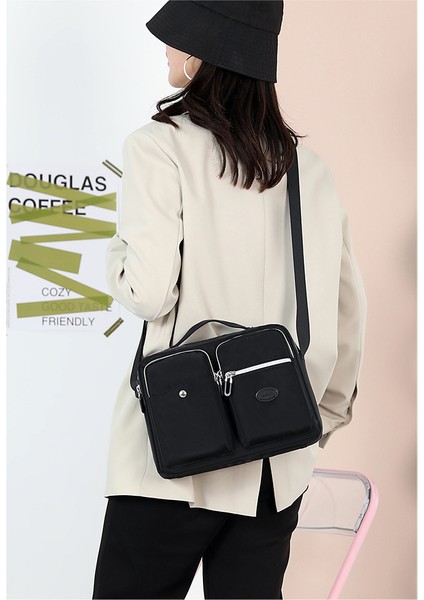 Bayan Büyük Kapasiteli Omuz Çantası Su Geçirmez Sıçramasına Dayanıklı Naylon Kumaş Çapraz Omuz Çantası Açık Eğlence Çantası (Yurt Dışından) modelleri