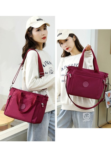 2023 Sonbahar Yeni Naylon Kadın Tek Omuz Crossbody Çanta Orta Yaşlı El Anne Çanta Büyük Kapasiteli Tite Çanta (Yurt Dışından) modelleri