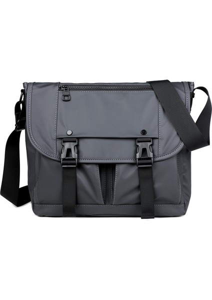 2023 Yeni Erkek Crossbody Çantası Büyük Kapasiteli Iş Gidiş Basit Postacı Çantası Retro Işi Rüzgar Omuz Çantası (Yurt Dışından)