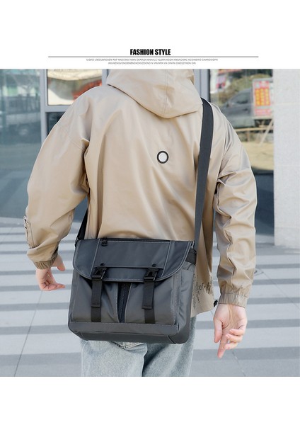 2023 Yeni Erkek Crossbody Çantası Büyük Kapasiteli Iş Gidiş Basit Postacı Çantası Retro Işi Rüzgar Omuz Çantası (Yurt Dışından) modelleri