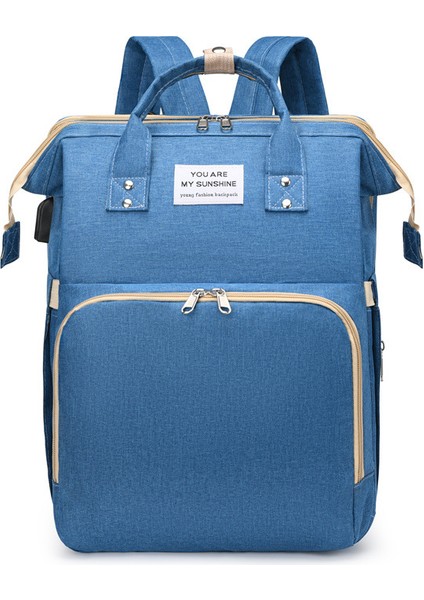 Yatak Çantası USB Model Anne ve Bebek Anne Çantası 2023 Yeni Sırt Çantası Seyahat Çantası Çok Fonksiyonlu Süt Saklama Çantası (Yurt Dışından)