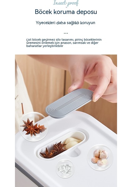 Dikiş Tipi Ev Tipi Pirinç Kovası Mühürlü Böcek Geçirmez ve Neme Dayanıklı Dar Kenarlı Tahıl Depolama Kovası Basılı Pirinç Saklama Kutusu Pirinç Silindir 10KG (Yurt Dışından) modelleri