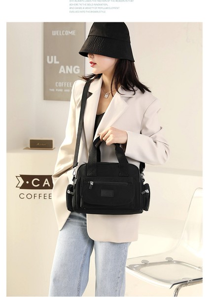 Yeni Kadın Moda Moda Omuz Çantası Büyük Kapasiteli Su Geçirmez Naylon Sırt Çantası Çok Katmanlı Banliyö Messenger Çanta (Yurt Dışından) modelleri