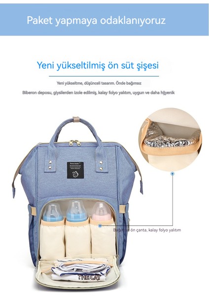 Mumya Çantası Sırt Çantası Bebek Bezi Çantası Yükseltilmiş Çok Fonksiyonlu Anne Bebek Çantası (Yurt Dışından) fırsatları