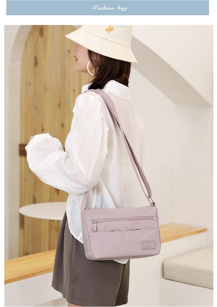 Crossbody Çanta Kadın 2023 Yeni Moda Moda Omuz Çantası Rahat Vahşi Su Geçirmez Sırt Çantası Büyük Kapasiteli Çok Katmanlı Çanta (Yurt Dışından)
