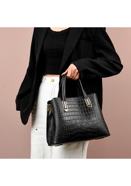 Çanta Kadın Çantası 2023 Yeni Avrupa ve Amerikan Tarzı Timsah Desen Bayan Çanta Çok Katmanlı Büyük Kapasiteli Tek Omuzlu Messenger Çanta (Yurt Dışından) fırsatları