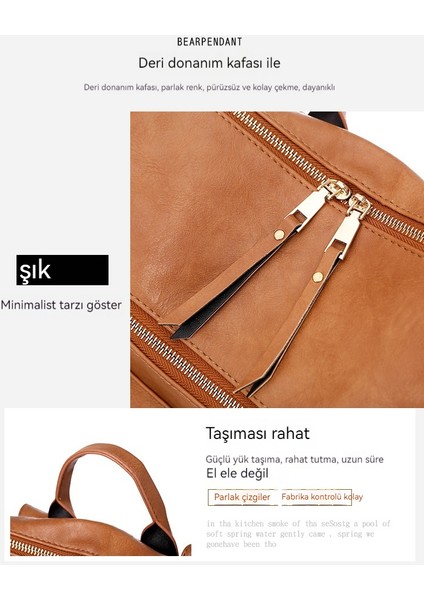 Backpack Büyük Kapasiteli Sırt Çantası Kadın Avrupa ve Amerikan Retro Bayan Sırt Çantası (Yurt Dışından) modelleri