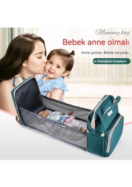 Anne Çantası Anne Bebek Çantası Yatak Çantası 2023 Yeni Çok Fonksiyonlu Hafif Seyahat Taşınabilir Beşik Bebek Arabası Çantası Şarj (Yurt Dışından) indirimleri