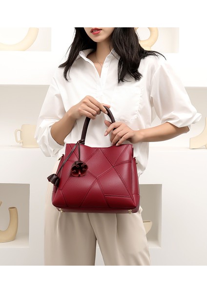 Çanta Kadın Çanta 2023 Yeni Tek Omuz Crossbody Çanta Avrupa ve Amerikan Moda Büyük Kapasiteli Tote Çanta (Yurt Dışından) modelleri