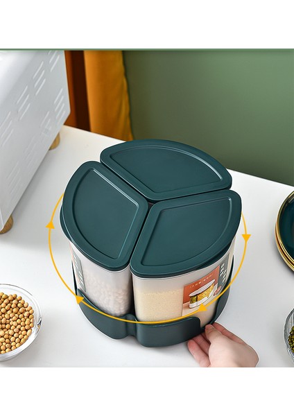 Mühürlü ve Sınıflandırılmış Çeşitli Tahıl Depolama Pirinç Kovaları Böcek Geçirmez Ev Gıda Sınıfı Bölme Çok Fonksiyonlu Döner Pirinç Kutusu Nem Geçirmez 5kg (Yurt Dışından) indirimleri
