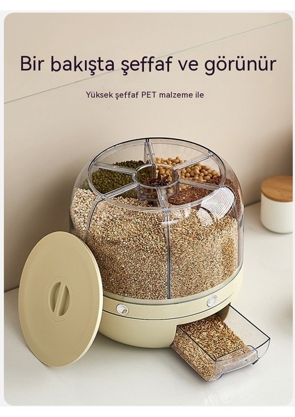 Mutfak Tahıl ve Çeşitli Taneler Döndürülebilir Bölme Pirinç Varil AYIRMA6KG (Yurt Dışından)