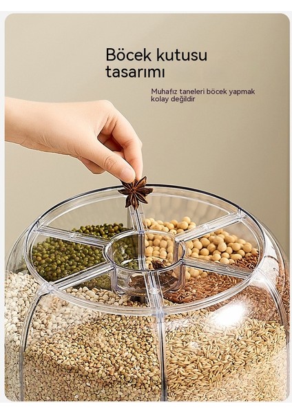 Mutfak Tahıl ve Çeşitli Taneler Döndürülebilir Bölme Pirinç Varil AYIRMA6KG (Yurt Dışından)