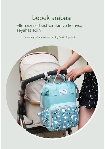 Yeni Mumya Çanta Panda Baş Desen Anne ve Bebek Çanta Moda Karikatür Anne Çanta Büyük Kapasiteli Bebek Bezi Çanta (Yurt Dışından) fiyatları