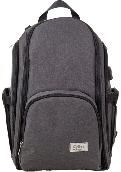 Yüksek Dereceli Su Geçirmez Açık Omuz Mumya Çantası Çok Fonksiyonlu Büyük Kapasiteli Çift Fermuarlı Tam Açık Anne ve Bebek Sırt Çantası Bebek Bezi Çantası (Yurt Dışından)