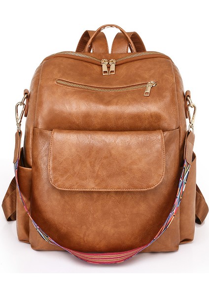 Büyük Kapasiteli Sırt Çantası Kadın Avrupa ve Amerikan Retro Rahat Backpack Bayan Sırt Çantası (Yurt Dışından)