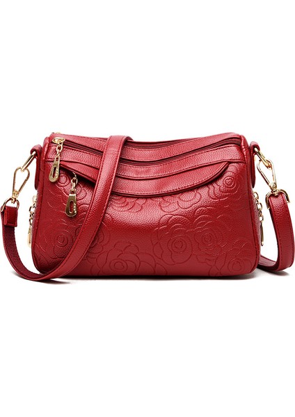 Çanta 2023 Yeni Moda Trendy Anne Kız Xia Xiao Crossbody Çanta Yumuşak Deri Kadın Çanta Çift Omuz El Küçük Kare Çanta (Yurt Dışından)