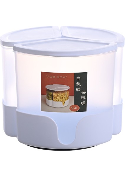 Mühürlü ve Sınıflandırılmış Çeşitli Tahıl Depolama Pirinç Kovaları Böcek Geçirmez Ev Gıda Sınıfı Bölme Çok Fonksiyonlu Döner Pirinç Kutusu Nem Geçirmez 5kg (Yurt Dışından)