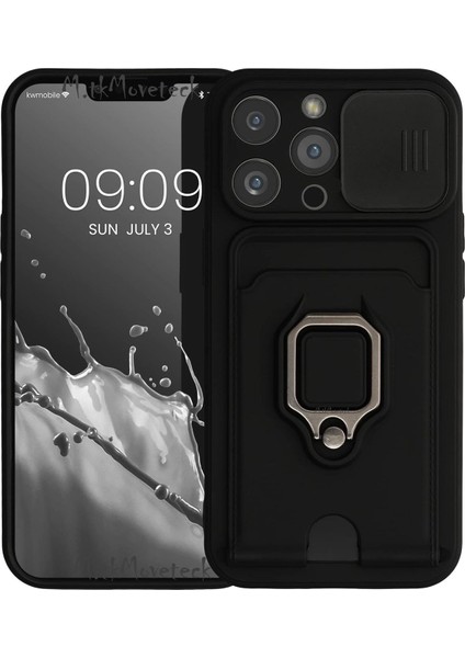 MTK Moveteck Xiaomi Redmi 12 2023 Uyumlu Kılıf Kamera Lens Sürgülü Korumalı Askılı Silikon Zırh Tank (Hediye Ipli)