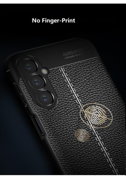 Samsung Galaxy M34 Kılıf Kamera Korumalı Silikon Deri Dokulu Dikişli Desen Tarz Kapak Tam Kaplar