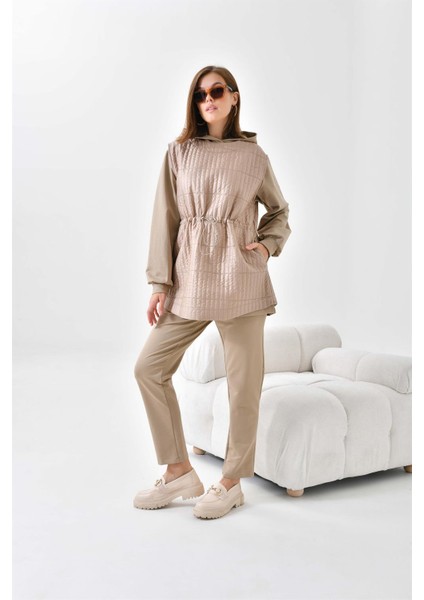 Kadın Iki Ip Kapitoneli Takım Beige 30621 fiyatları