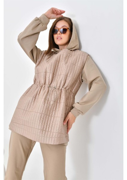 Kadın Iki Ip Kapitoneli Takım Beige 30621 fırsatları
