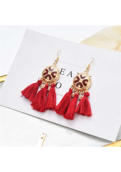 Bohem Küpeler, Yuvarlak Kadın Saçaklı Damla Küpeler - El Işi Örgülü Aksesuarlar (Yurt Dışından) fiyatları