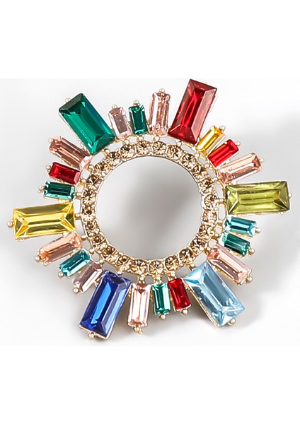 Yaratıcı Kişilik Alaşım Elmas Taklidi Ayçiçeği Küpe Kadın Moda Basit Süper Flaş Küpeler, 1 Çift, Gül Kırmızı (Yurt Dışından) modelleri