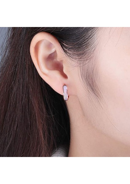 Opal Menteşeli Halka Küpe Altın Kaplama Hipoalerjenik Küçük Halka Küpe Kadın Kız Erkek --- Gül Altın Pembe (Yurt Dışından) modelleri