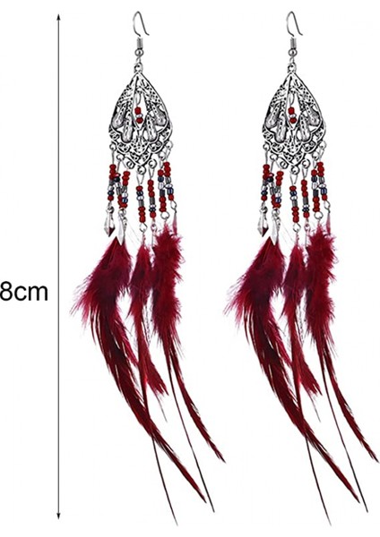 1 ?ift Küpe Kadin Boho Püskül Tüy Etnik Damla Küpe Kadin Küpe Kadin Uzun Küpe Serbest Küpe Siyah (Yurt Dışından)