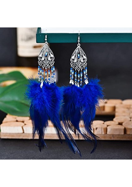 1 ?ift Küpe Kadin Boho Püskül Tüy Etnik Damla Küpe Kadin Küpe Kadin Uzun Küpe Serbest Küpe Siyah (Yurt Dışından)
