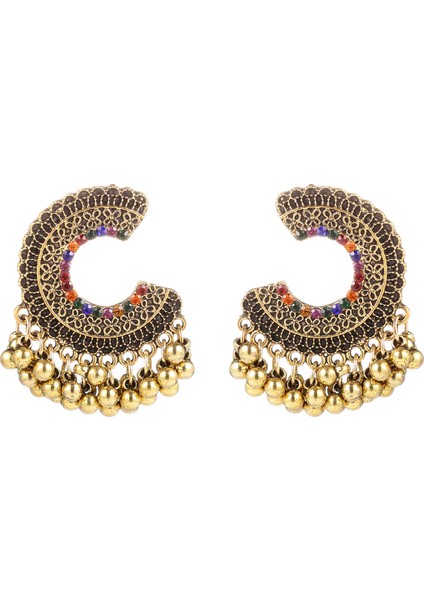 Rechicgu Etnik Bali Jhumka Jhumki Lotus Meksika Çingene Dangle Küpe Geleneksel Kulak Çıtçıt (Yurt Dışından)