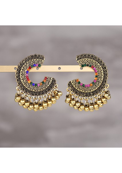 Rechicgu Etnik Bali Jhumka Jhumki Lotus Meksika Çingene Dangle Küpe Geleneksel Kulak Çıtçıt (Yurt Dışından) fırsatları