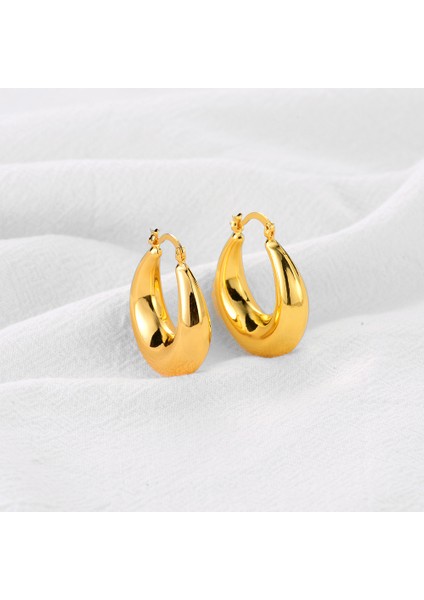 2 Adet Kadın Manşet Küpe, Kavisli Metal Parlak Küpe, Bobin U Şeklinde Kulak Tokaları Kadın Halka Saplama Küpe (Yurt Dışından) modelleri