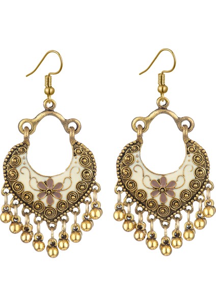 Bohem Moda Küpe Ulusal Stil Retro Küpe Çingene Dangle Küpe ，bayan Takı （vintage Altın） (Yurt Dışından)