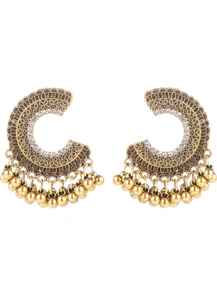 Rechicgu Etnik Bali Jhumka Jhumki Lotus Meksika Çingene Dangle Küpe Geleneksel Kulak Çıtçıt (Yurt Dışından)