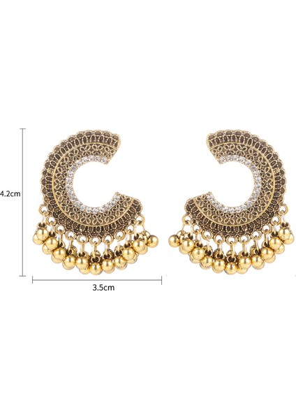 Rechicgu Etnik Bali Jhumka Jhumki Lotus Meksika Çingene Dangle Küpe Geleneksel Kulak Çıtçıt (Yurt Dışından) modelleri