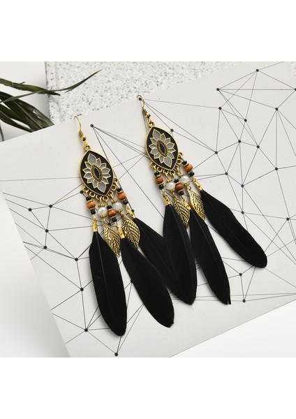 Kadın Tüy Küpe Bohemian Saçak Püskül Uzun Bırak Dangle Küpe Kadın Kızlar Için Seyahat Hatıra Küpe (Yurt Dışından) fiyatları