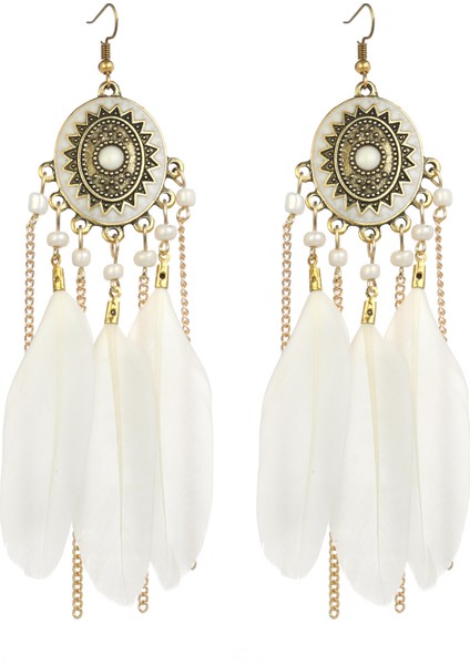 Vintage Tüy Küpe Moda Zincir Püskül Küpe Takı Bohem Etnik Küpe (Yurt Dışından)