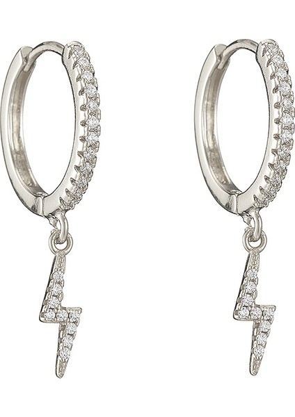 Yıldırım Cıvata Halka Küpe Bakır Küçük Kübik Zirkonya Yıldırım Küpe Takı Kadınlar Için (Yurt Dışından)