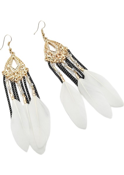 Bohem Etnik Tüy Küpe Klasik Uzun Eşkenar Dörtgen Püskül Küpe, Kadınlar, Kızlar Için Uygun (Yurt Dışından)