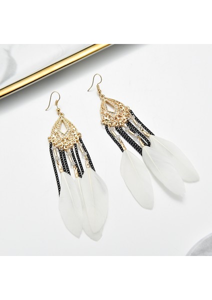 Bohem Etnik Tüy Küpe Klasik Uzun Eşkenar Dörtgen Püskül Küpe, Kadınlar, Kızlar Için Uygun (Yurt Dışından) fiyatları